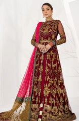 LA Celeste By Zarif Unstitched Embroidered 3 Piece - ZRFLCLS4- BURNT ROSE- Formal Collection