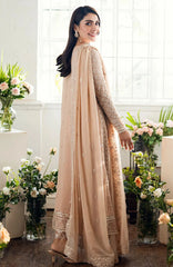 Luxè By Azure Embroidered Chiffon 3 Piece Unstitched Suit-AZRLUX25L-CELESTIAL CREAM- Summer Collection