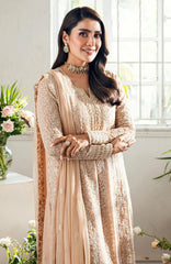 Luxè By Azure Embroidered Chiffon 3 Piece Unstitched Suit-AZRLUX25L-CELESTIAL CREAM- Summer Collection