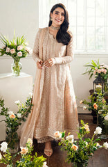Luxè By Azure Embroidered Chiffon 3 Piece Unstitched Suit-AZRLUX25L-CELESTIAL CREAM- Summer Collection