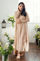 Luxè By Azure Embroidered Chiffon 3 Piece Unstitched Suit-AZRLUX25L-CELESTIAL CREAM- Summer Collection