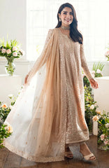 Luxè By Azure Embroidered Chiffon 3 Piece Unstitched Suit-AZRLUX25L-CELESTIAL CREAM- Summer Collection