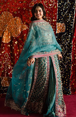 Jhil Mill By Maria Osama Khan Unstitched Hand Embroidered 3 Piece - MOKJM25F-Chamkeli- Wedding Collection