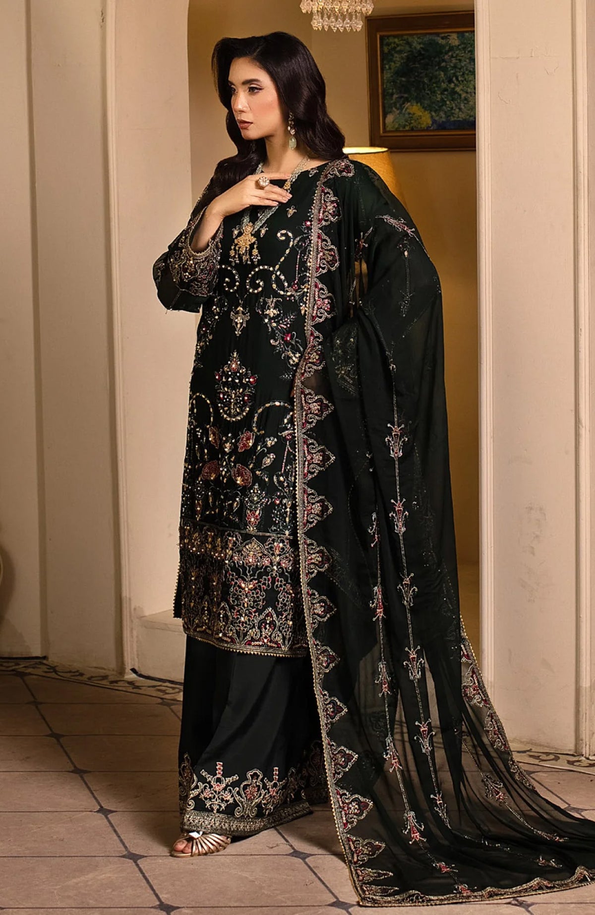 Raj Kumari By Sidra Aleem Unstitched Embroidered Suit 3 Piece -SDARK25F6- Festive Collection