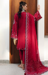 Chikankari By Qalamkar Unstitched Lawn Embroidered 3 Piece Suit - QLMCKL-03- Ruby- Summer Collection