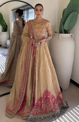Jhil Mill By Maria Osama Khan Unstitched Hand Embroidered 3 Piece - MOKJM25F-Danak- Wedding Collection