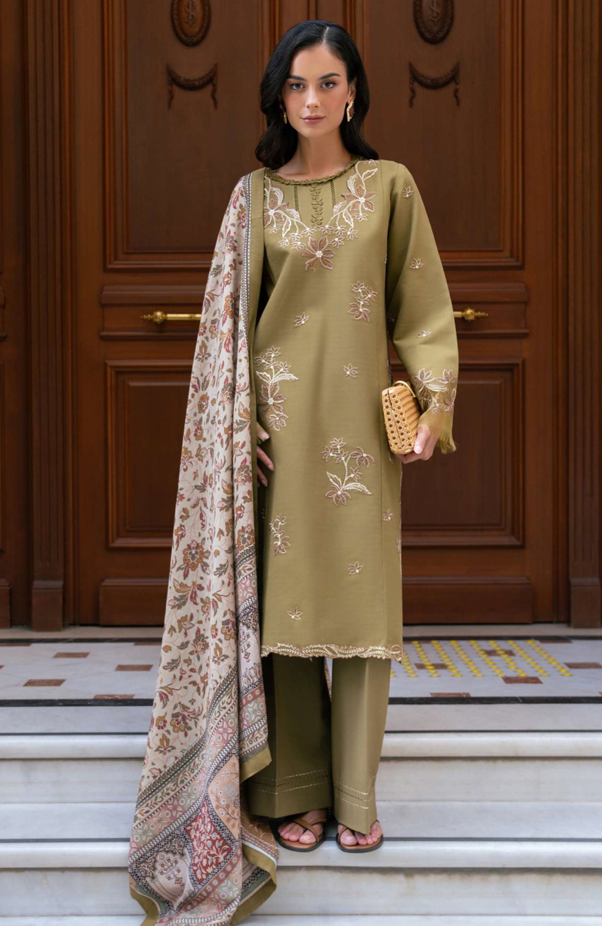 Meet Me in Istanbul By Rangrasiya Unstitched Embroidered Khaddar 3 Piece Suit - RRMIKHDW-EDEN- Winter Collection