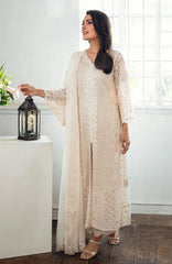 Luxè By Azure Embroidered Chiffon 3 Piece Unstitched Suit-AZRLUX25L-ETHEREAL PEARL- Summer Collection