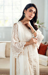 Luxè By Azure Embroidered Chiffon 3 Piece Unstitched Suit-AZRLUX25L-ETHEREAL PEARL- Summer Collection