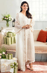 Luxè By Azure Embroidered Chiffon 3 Piece Unstitched Suit-AZRLUX25L-ETHEREAL PEARL- Summer Collection