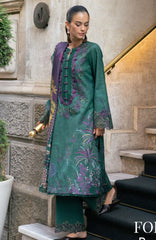 Meet Me in Istanbul By Rangrasiya Unstitched Embroidered Khaddar 3 Piece Suit - RRMIKHDW-FOREST- Winter Collection