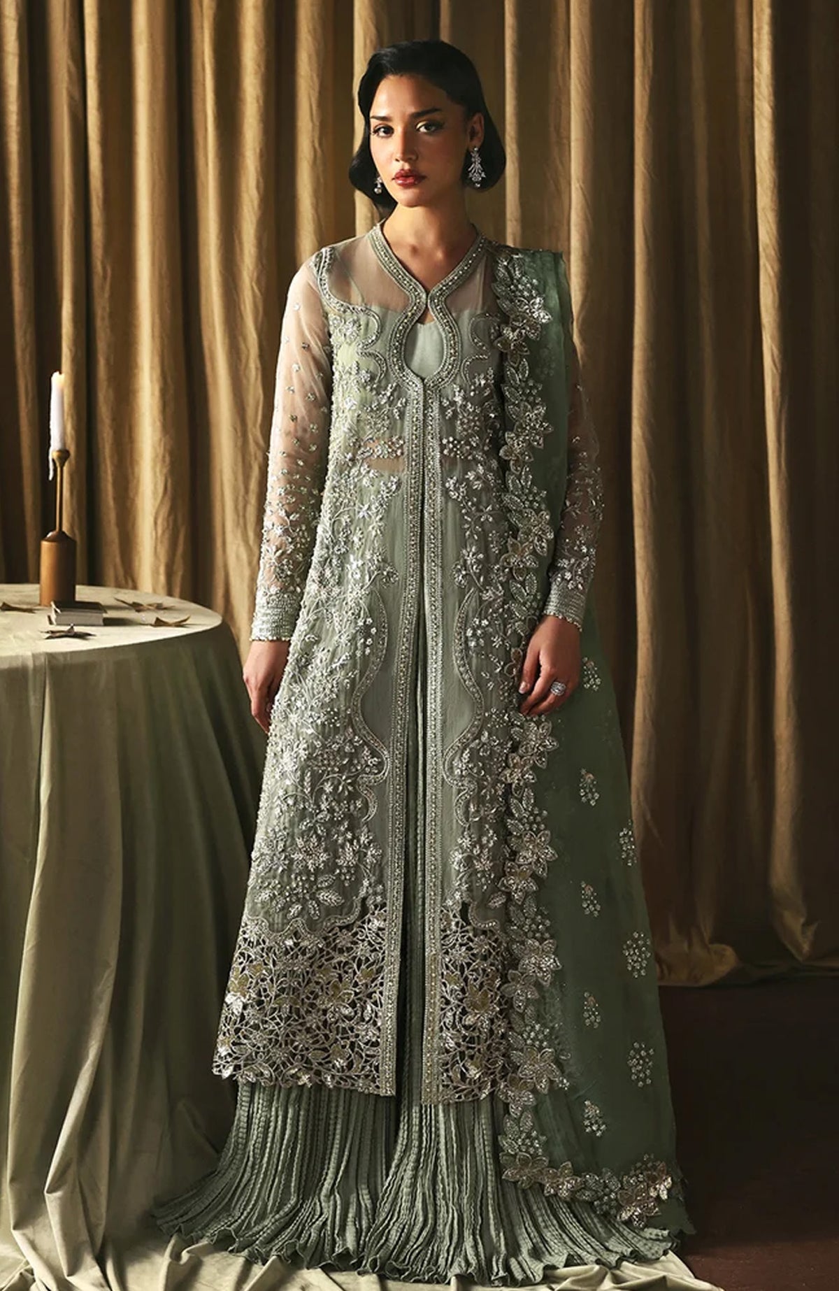 La Fuschia By Afrozeh Unstitched Embroidred Organza 3 Piece Suit  - AFRLAF - Fortune teller - Formal Collection