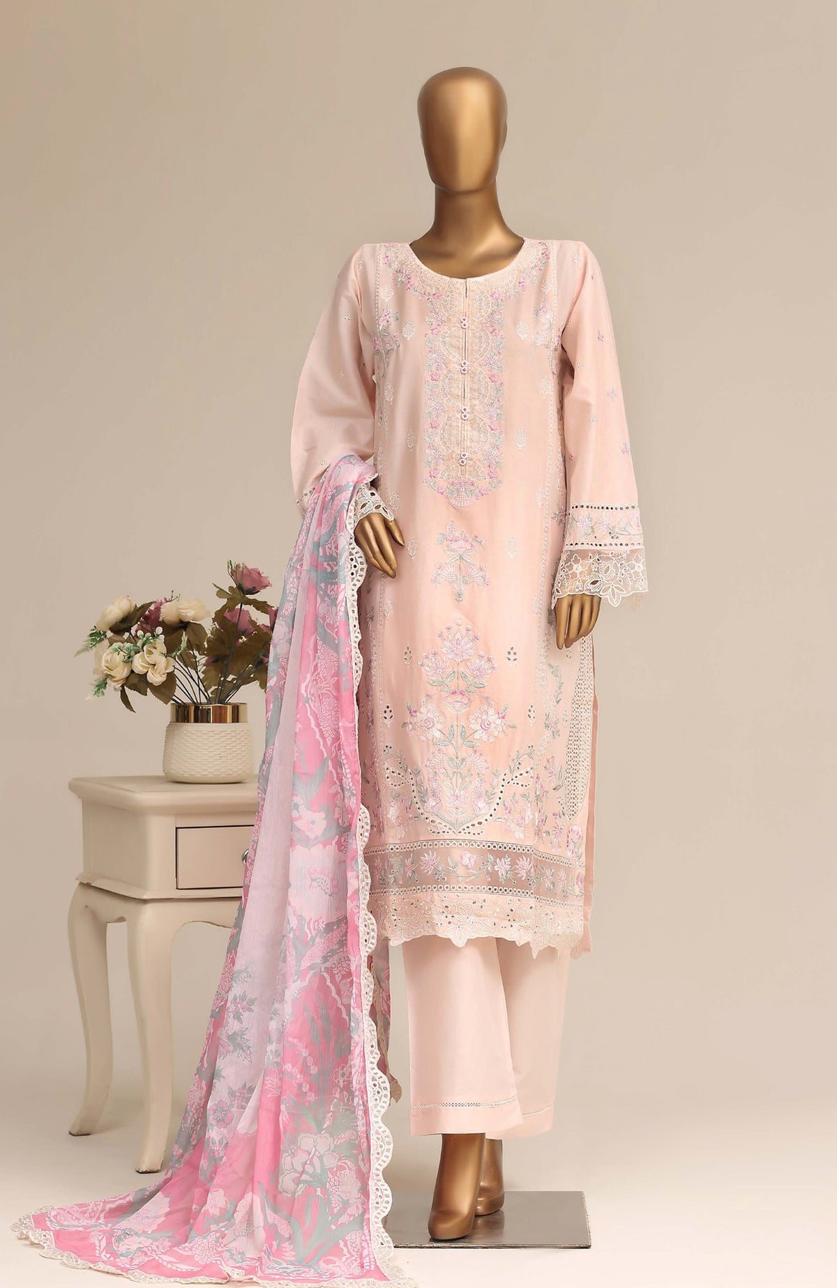 Luxury Embroidered by Sadabhar Stitched Embroidered 3 Piece Suit - SDBSBLEL-02- Festive Collection