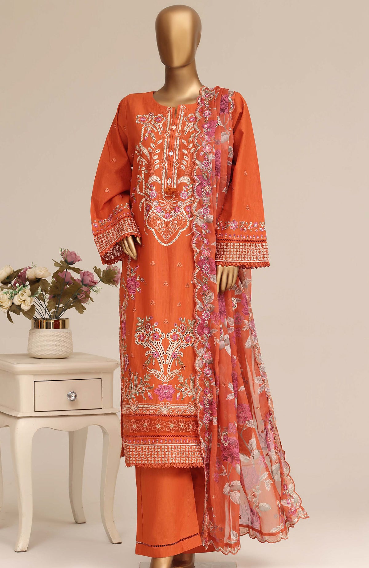 Luxury Embroidered by Sadabhar Stitched Embroidered 3 Piece Suit - SDBSBLEL-03- Festive Collection