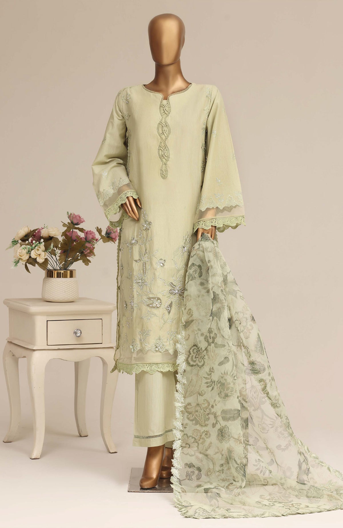 Luxury Embroidered by Sadabhar Stitched Embroidered 3 Piece Suit - SDBSBLEL-06- Festive Collection