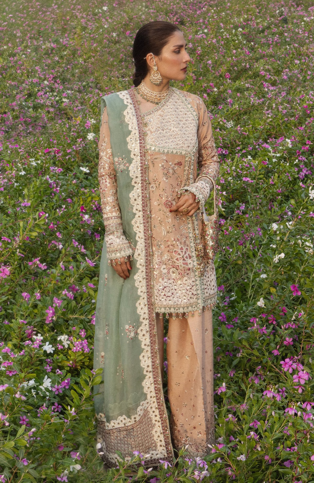 The Doll House By Hussain Rehar Unstitched Korean Silk Embroidered  3 Piece Suit -HRDLHF09-Gohar Ara-  Festive Collection