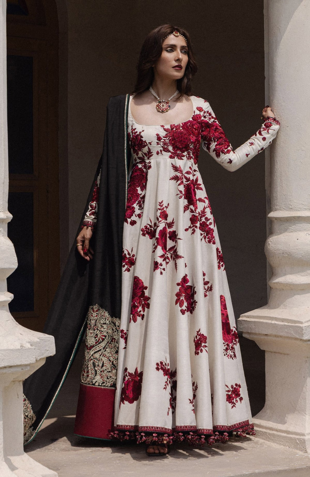 The Doll House By Hussain Rehar Unstitched Korean Silk Embroidered  3 Piece Suit -HRDLHF02-Gulnar-  Festive Collection