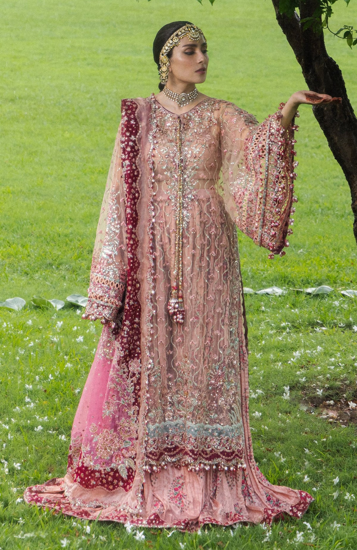 The Doll House By Hussain Rehar Unstitched Korean Silk Embroidered  3 Piece Suit -HRDLHF08-Gul Rukh-  Festive Collection
