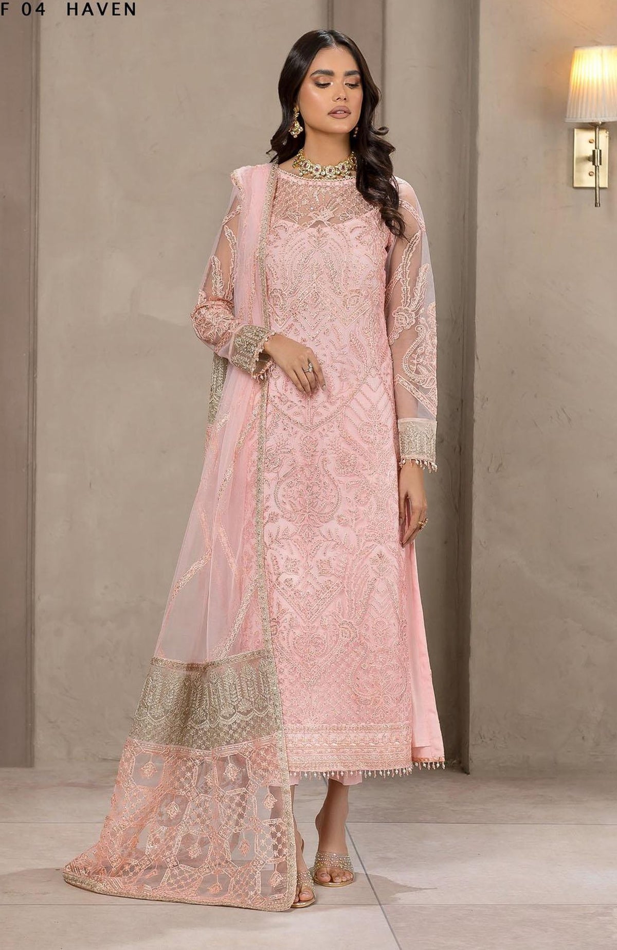 Falak Festive By Zarif Unstitched Embroidered 3 Piece - ZRFFLK4- Haven- Formal Collection