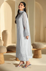 Luxè By Azure Embroidered Chiffon 3 Piece Unstitched Suit-AZRLUX25L-ICE SERENITY- Summer Collection