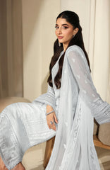 Luxè By Azure Embroidered Chiffon 3 Piece Unstitched Suit-AZRLUX25L-ICE SERENITY- Summer Collection