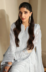 Luxè By Azure Embroidered Chiffon 3 Piece Unstitched Suit-AZRLUX25L-ICE SERENITY- Summer Collection