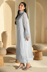 Luxè By Azure Embroidered Chiffon 3 Piece Unstitched Suit-AZRLUX25L-ICE SERENITY- Summer Collection