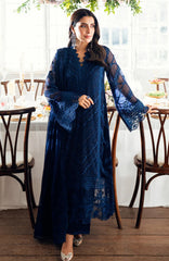 Luxè By Azure Embroidered Chiffon 3 Piece Unstitched Suit-AZRLUX25L-IMPERIAL MIDNIGHT- Summer Collection