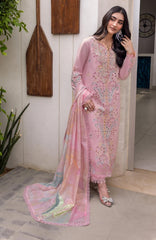 Carnation Luxury Festive Edit By Rangrasiya Unstitched Lawn Embroidered 3 Piece -RRCRE25L03- Irha - Summer Collection