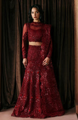 La Fuschia By Afrozeh Unstitched Embroidred Organza 3 Piece Suit  - AFRLAF - Lover - Formal Collection