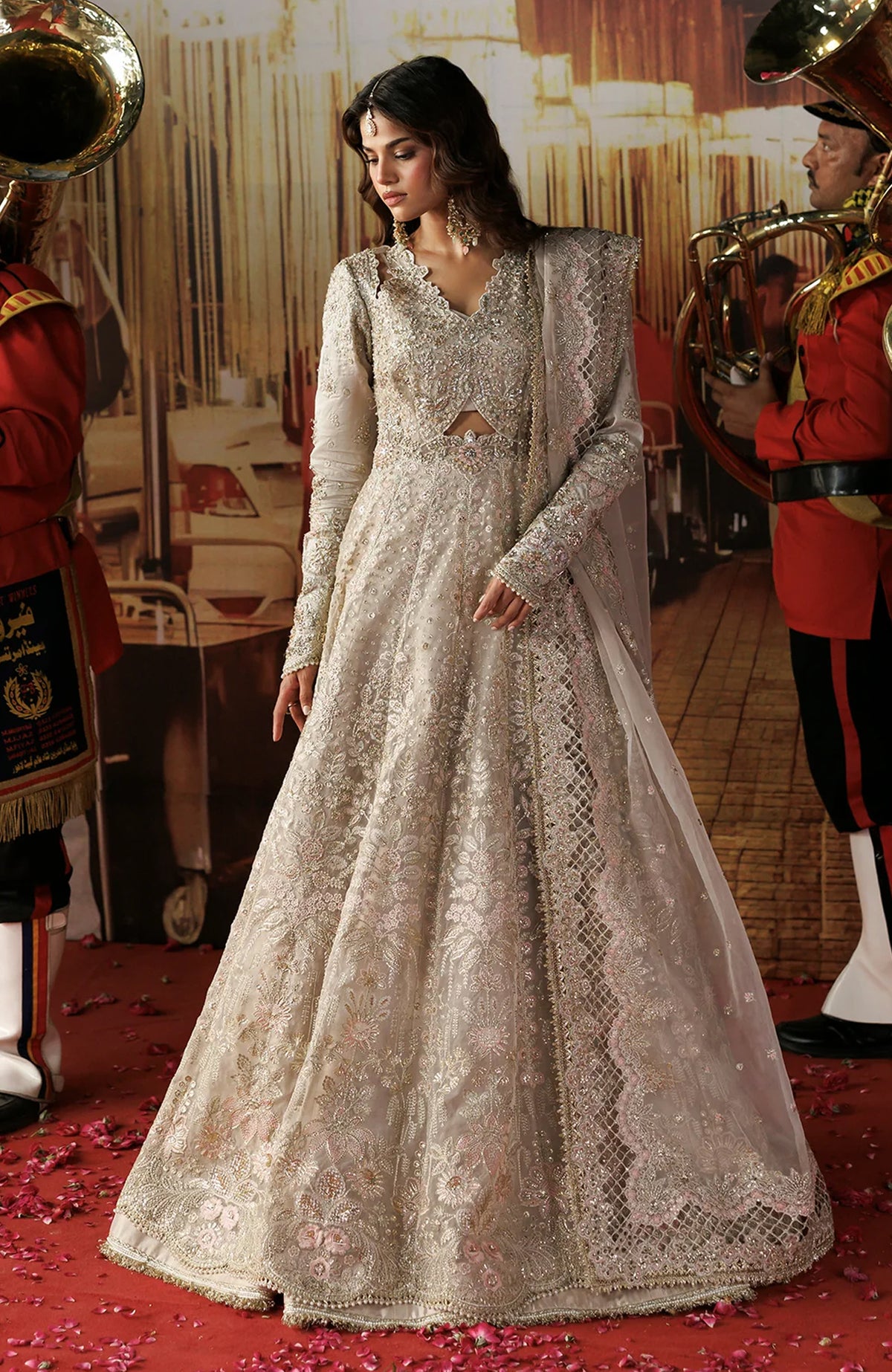 Shehnai by Afrozeh Unstitched Hand work Organza 3 Piece Suit- AFRSHNF -02-MANNAT - Wedding Collection