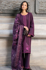 Meet Me in Istanbul By Rangrasiya Unstitched Embroidered Khaddar 3 Piece Suit - RRMIKHDW-MAUVE- Winter Collection