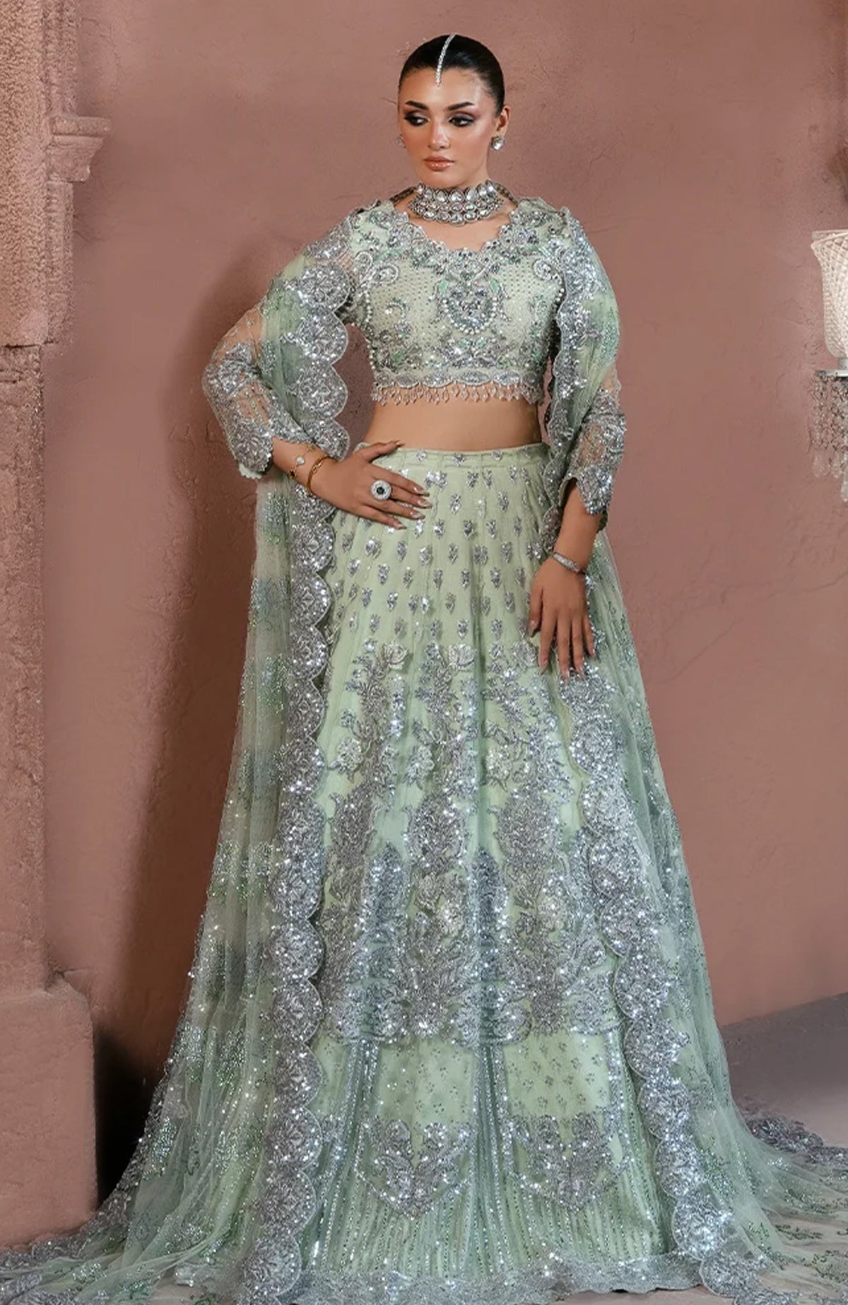 Noor- E- Naaz By Imrozia Unstitched Embroidered 3 Piece - IMRNZ25F51-Mehkaam-  Wedding Collection