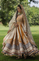 The Doll House By Hussain Rehar Unstitched Korean Silk Embroidered  3 Piece Suit -HRDLHF04-Mehru-  Festive Collection