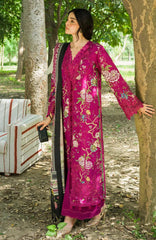 Wilderness by Elaf Unstitched Embroidered Pashmina Shawl  3 Piece Suit ELFWLDW- 7B- MULBERRY- Winter Collection