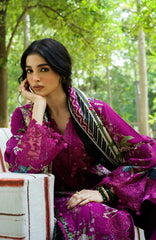 Wilderness by Elaf Unstitched Embroidered Pashmina Shawl  3 Piece Suit ELFWLDW- 7B- MULBERRY- Winter Collection