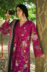 Wilderness by Elaf Unstitched Embroidered Pashmina Shawl  3 Piece Suit ELFWLDW- 7B- MULBERRY- Winter Collection