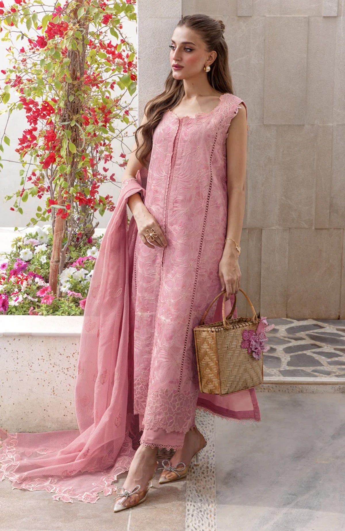 Carnation Luxury Festive Edit By Rangrasiya Unstitched Lawn Embroidered 3 Piece -RRCRE25L10- Mila - Summer Collection