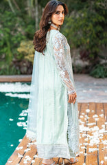 Luxè By Azure Embroidered Chiffon 3 Piece Unstitched Suit-AZRLUX23L-Mint Breeze- Summer Collection