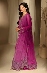 Luxè By Azure Embroidered Chiffon 3 Piece Unstitched Suit-AZRLUX25L-MULBERRY  MUSE- Summer Collection
