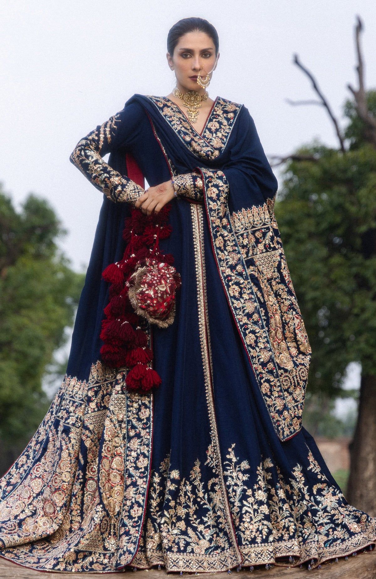 The Doll House By Hussain Rehar Unstitched Korean Silk Embroidered  3 Piece Suit -HRDLHF01-Neelam-  Festive Collection