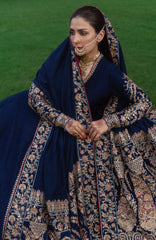 The Doll House By Hussain Rehar Unstitched Korean Silk Embroidered  3 Piece Suit -HRDLHF01-Neelam-  Festive Collection