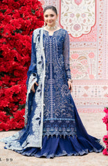 Jhoomro By Nureh Unstitched  Embroidered Organza 3 Piece - NRJHMF99 -   Formal Collection