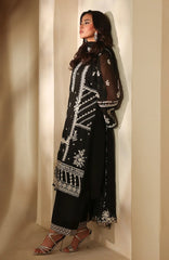 LUXE By Azure Embroidered Khadi Net 3 Piece Unstitched Suit-AZRLUXKHN25L-Noir Enchante- Summer Collection