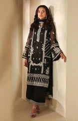 LUXE By Azure Embroidered Khadi Net 3 Piece Unstitched Suit-AZRLUXKHN25L-Noir Enchante- Summer Collection