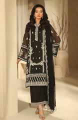 LUXE By Azure Embroidered Khadi Net 3 Piece Unstitched Suit-AZRLUXKHN25L-Noir Enchante- Summer Collection