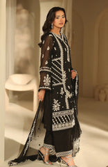 LUXE By Azure Embroidered Khadi Net 3 Piece Unstitched Suit-AZRLUXKHN25L-Noir Enchante- Summer Collection