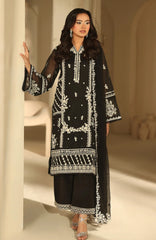 LUXE By Azure Embroidered Khadi Net 3 Piece Unstitched Suit-AZRLUXKHN25L-Noir Enchante- Summer Collection
