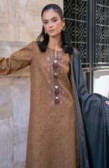 Meet Me in Istanbul By Rangrasiya Unstitched Embroidered Khaddar 3 Piece Suit - RRMIKHDW-OAT- Winter Collection