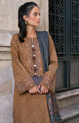 Meet Me in Istanbul By Rangrasiya Unstitched Embroidered Khaddar 3 Piece Suit - RRMIKHDW-OAT- Winter Collection